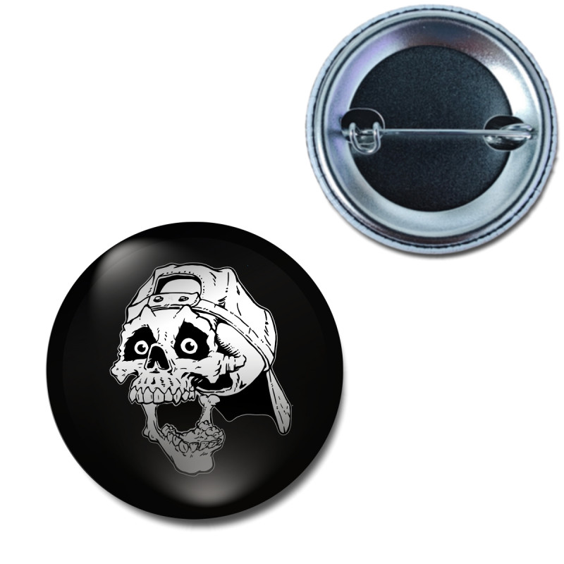 Button - Happy Skull -